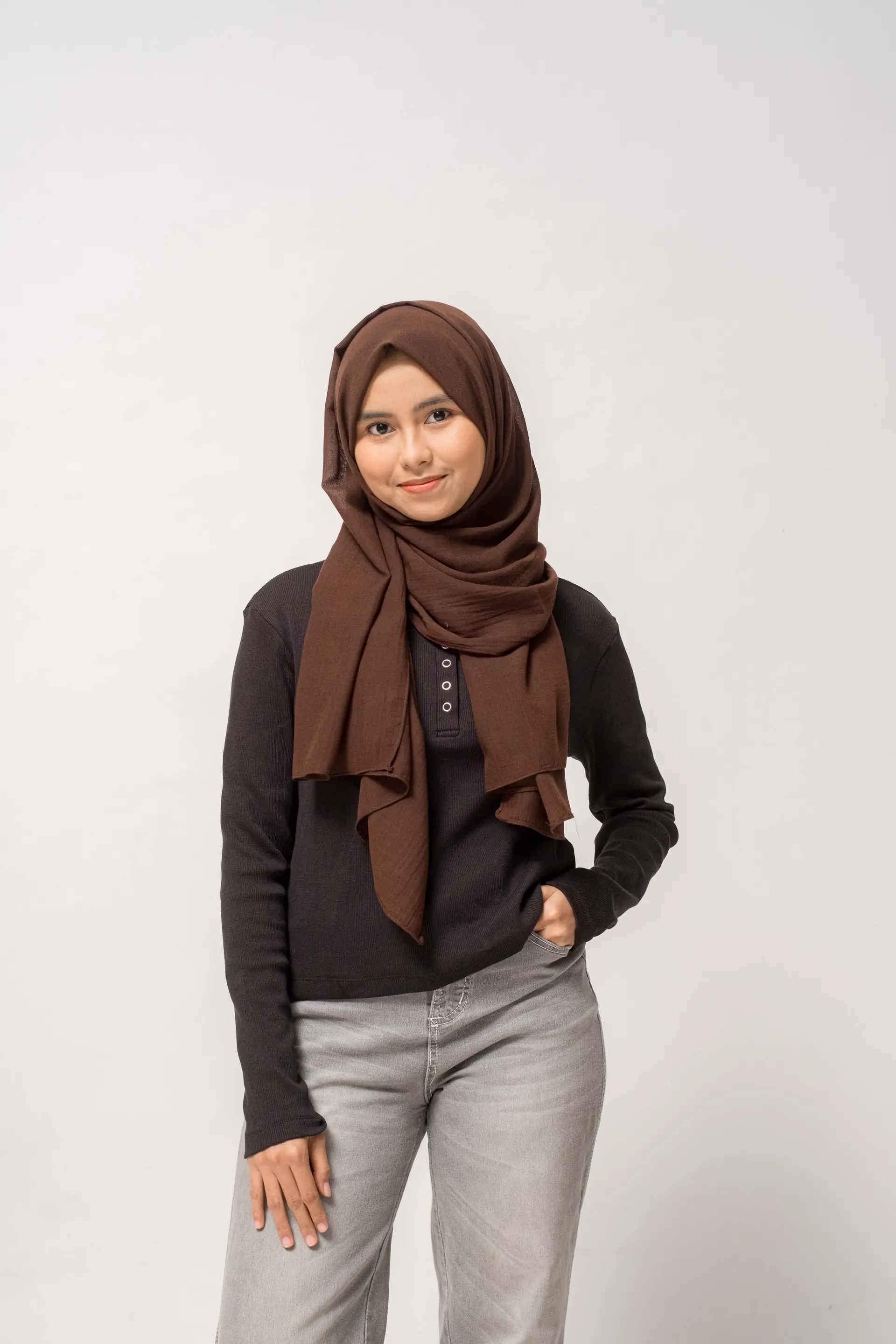 Jilbab voal SYAMSS warna Cocoa