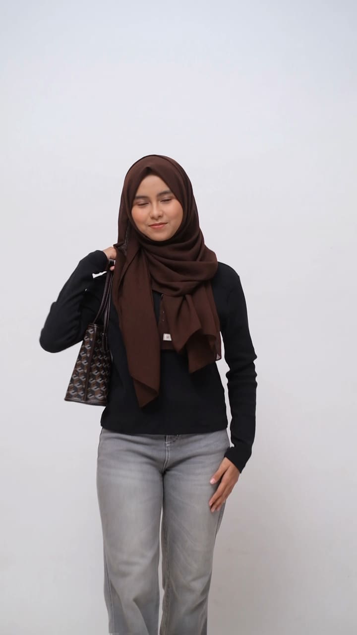 Jilbab voal SYAMSS warna Cocoa