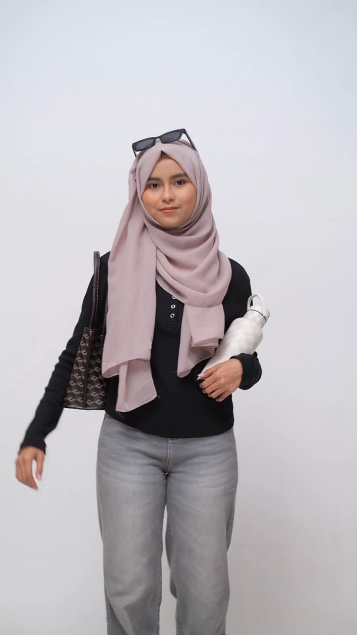 Jilbab voal SYAMSS warna Latte